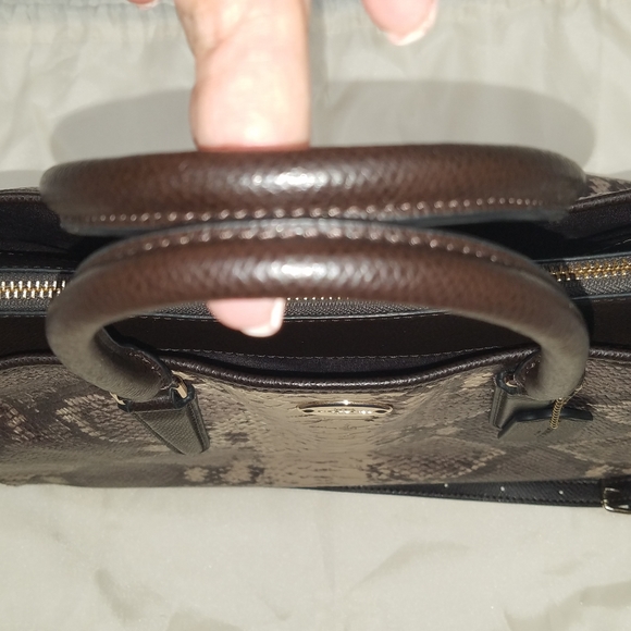 Coach Morgan Python Embossed Leather Satchel - Picture 3 of 7